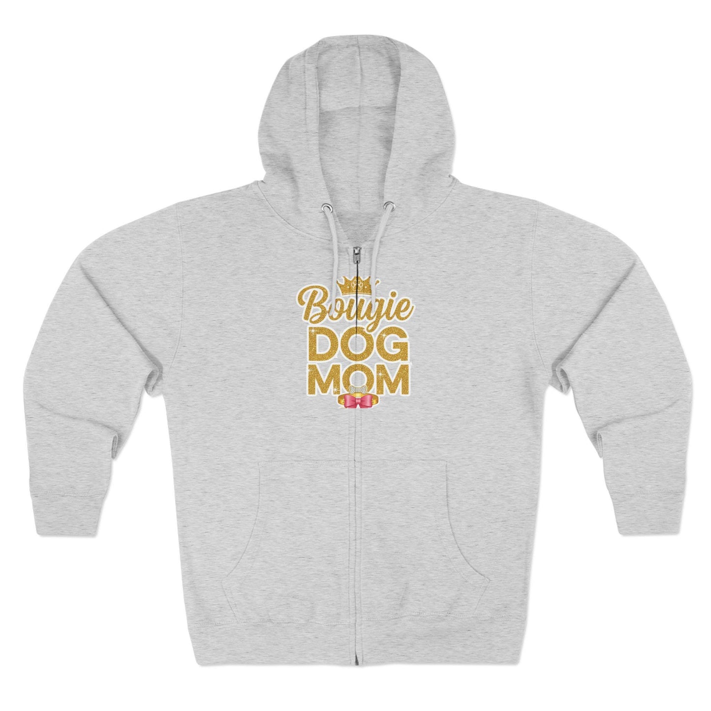 Bougie Dog Mom Zip Hoodie: Cozy Pet Lover Sweatshirt