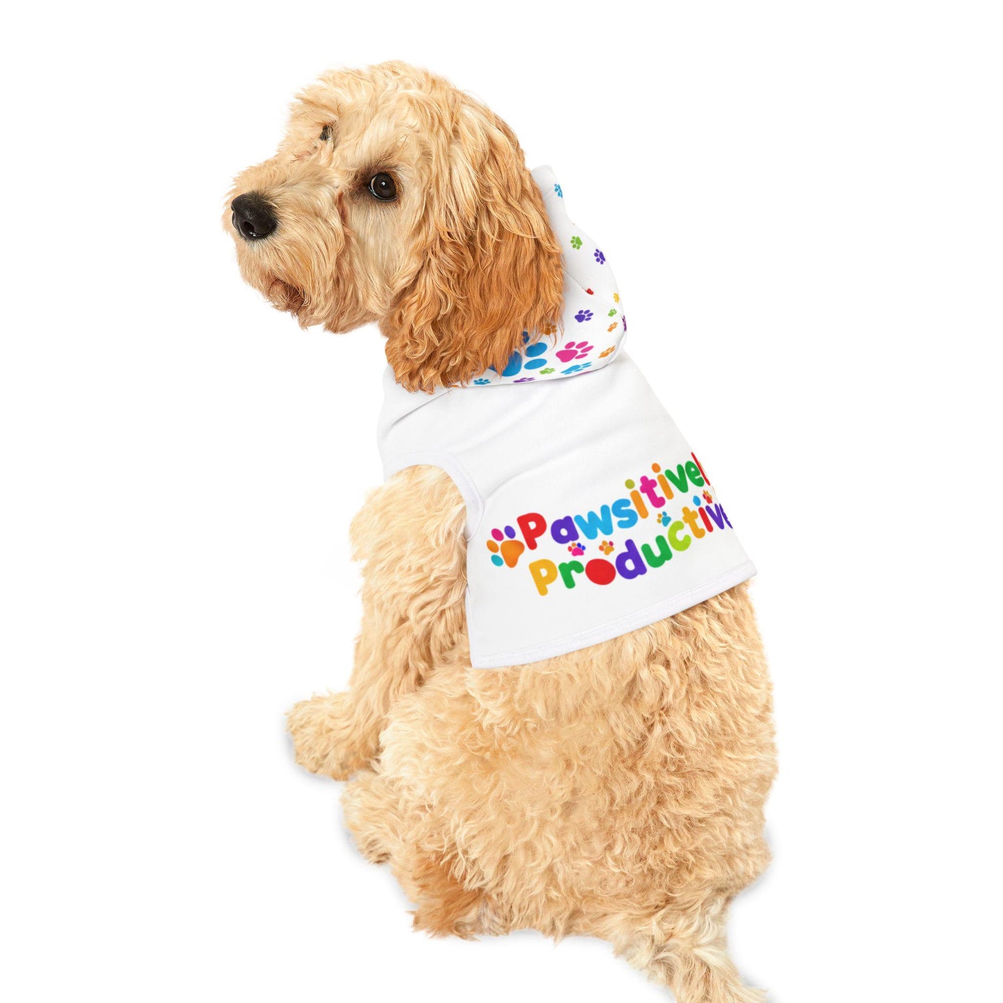 Colorful Paw Print Pet Hoodie | Cozy Dog Sweater