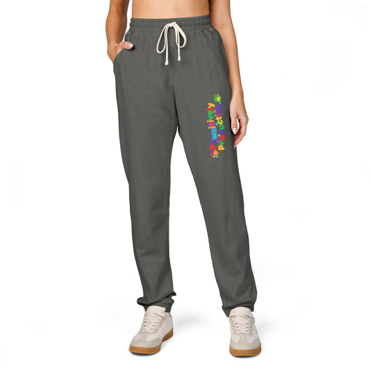 Unisex Fleece Sweatpants with Colorful Floral Design