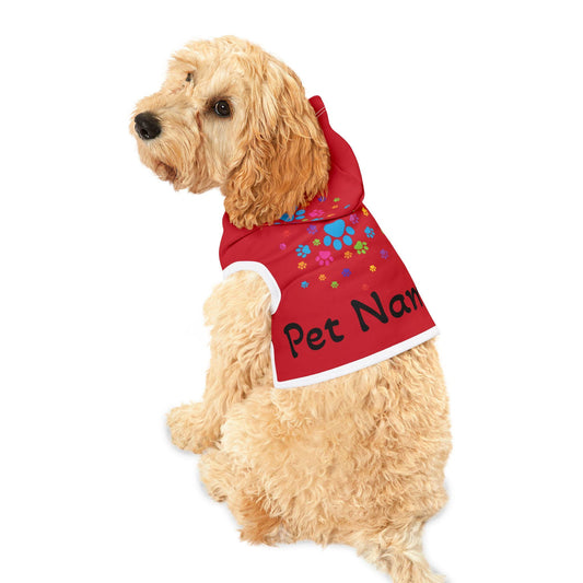Paw Print Pet Hoodie, Cozy Polyester Dog Sweatshirt