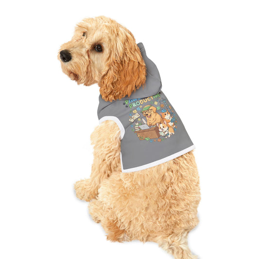 Cozy Pet Hoodie, Playful Paw Print Dog Sweatshirt