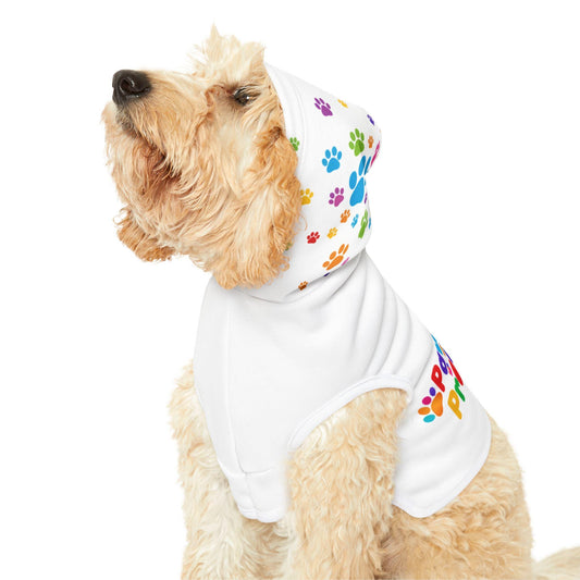 Colorful Paw Print Pet Hoodie | Cozy Dog Sweater